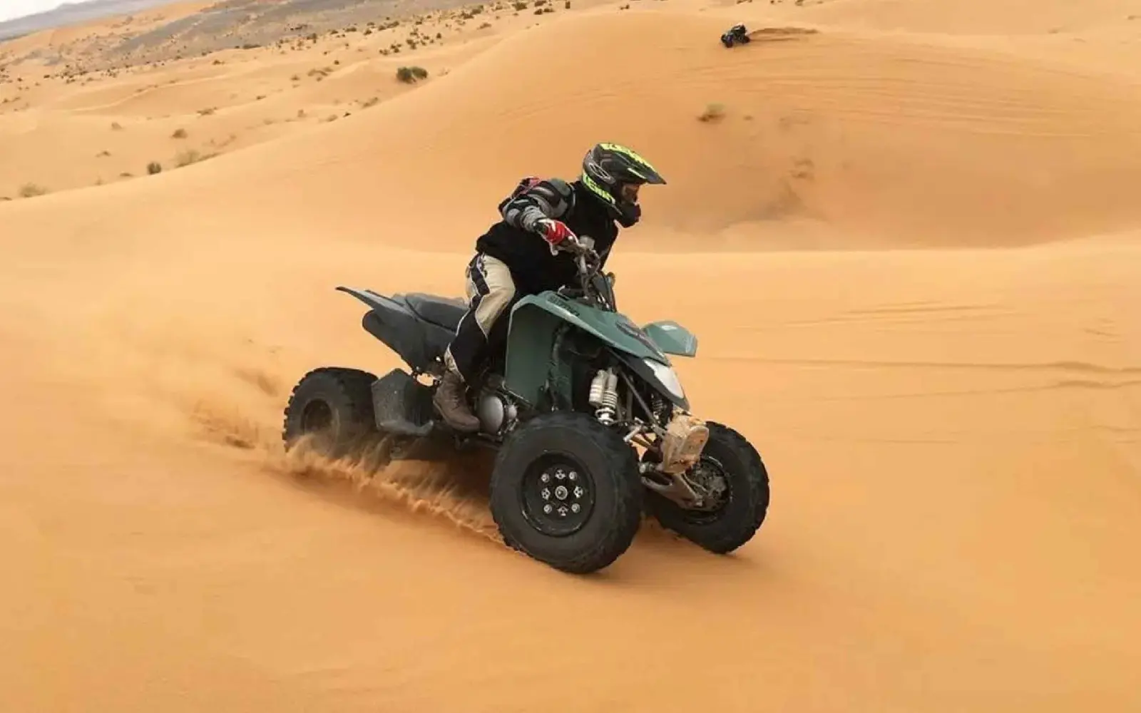 Quad biking in the Sahara Desert near M'Hamid Morocco