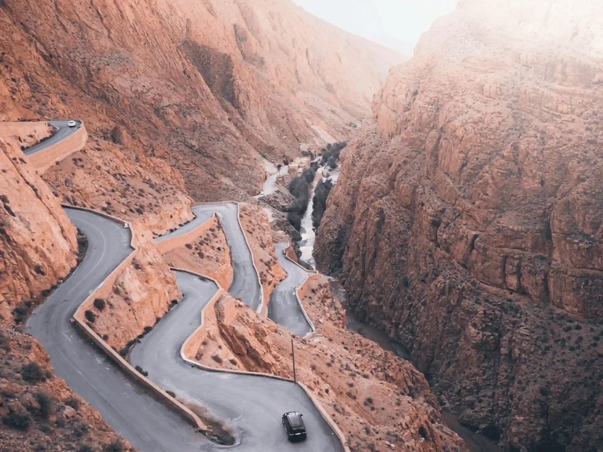 Tizi n'Tichka mountain pass on the Marrakech to M'Hamid route through the High Atlas